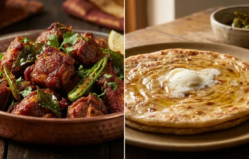 Tala Hua Gosht with Paratha