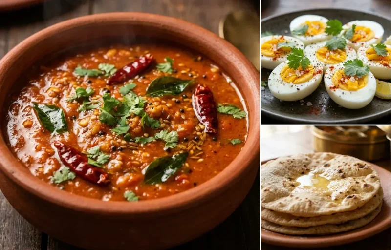 Tamate ka Kut with Boiled Egg and Roti