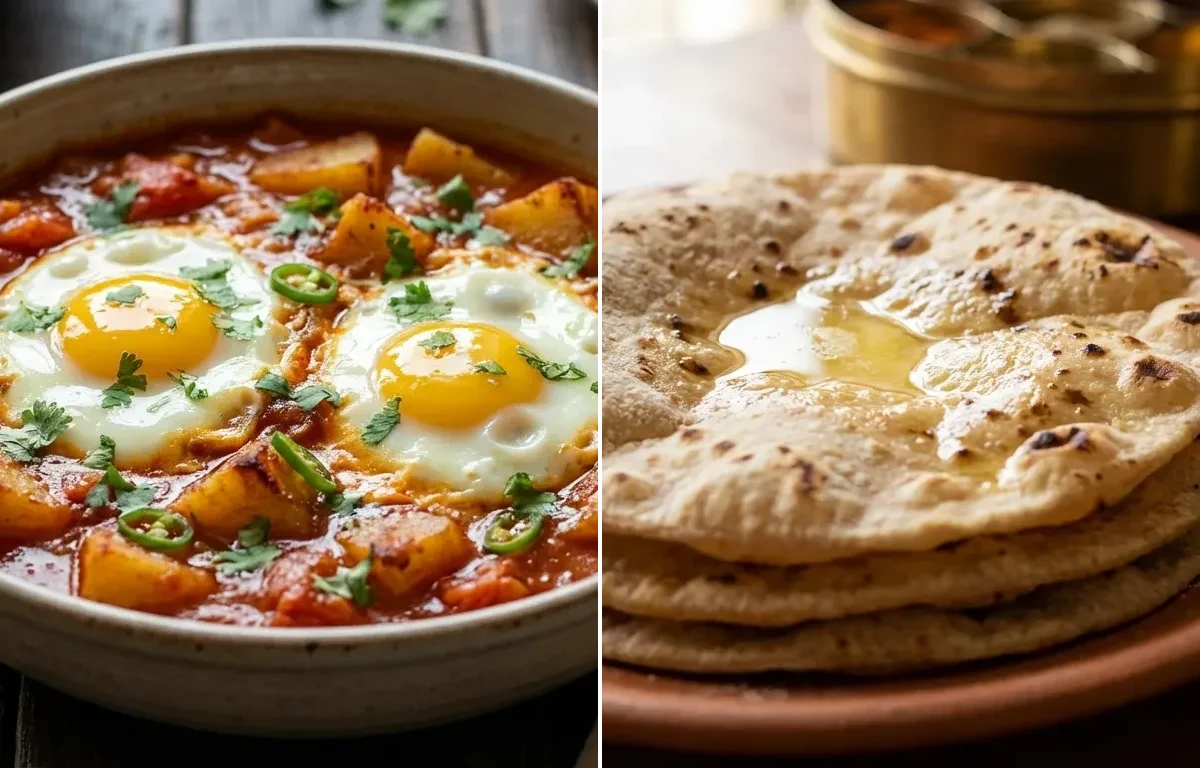Tameta Papeta per Eedu with Roti