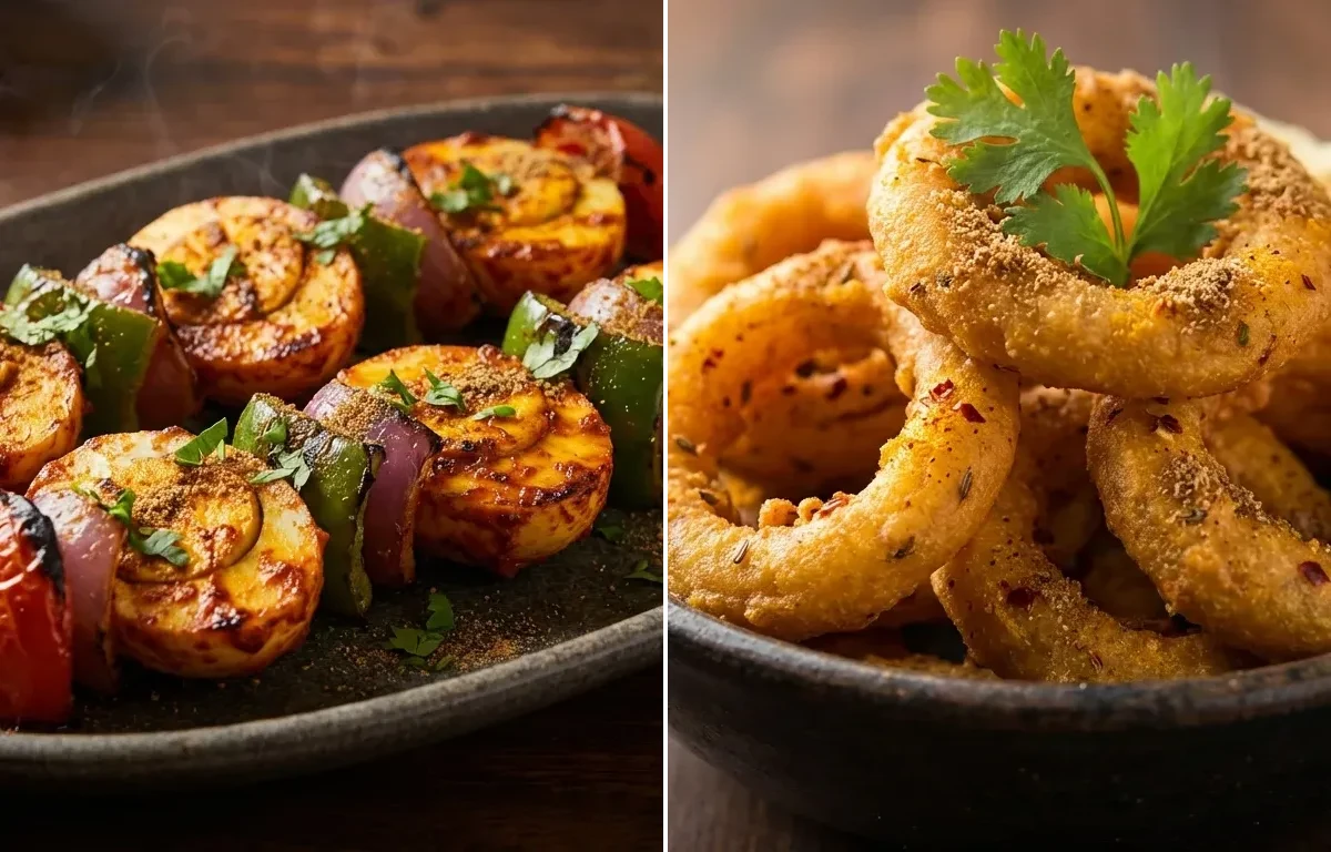 Tandoori Anda Tikka with Indian Onion Rings