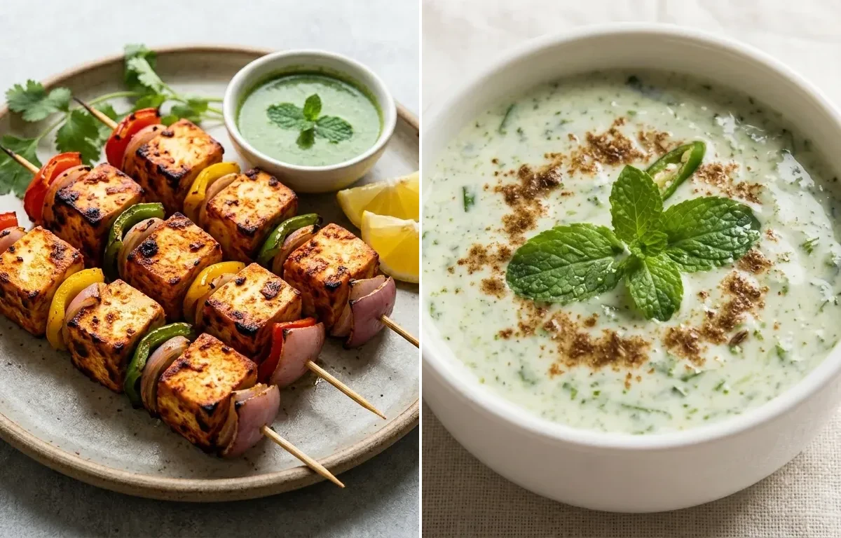 Tandoori Paneer Tikka with Mint Raita