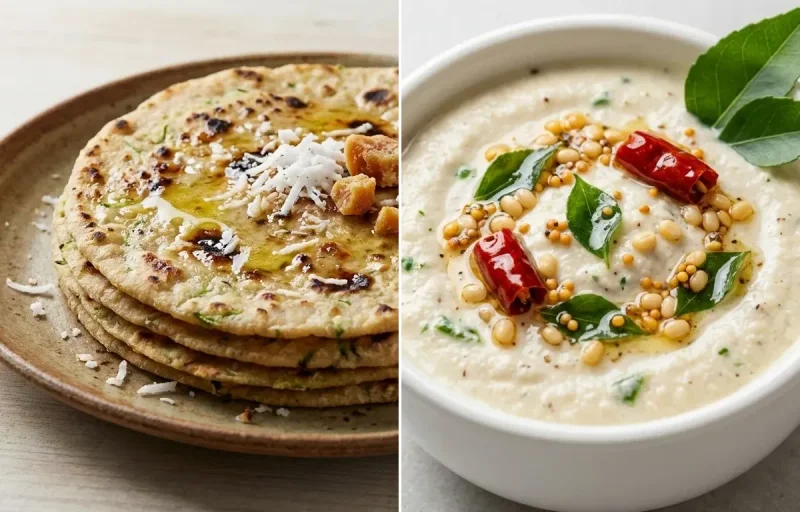 Taushe Bhakri with Coconut Chutney