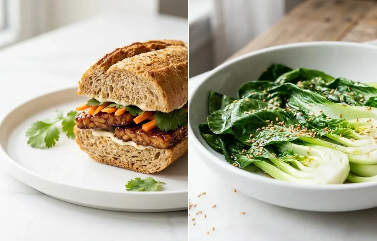 Tempeh Banh mi with Pickled Vegetables and Sriracha Mayo Menopause