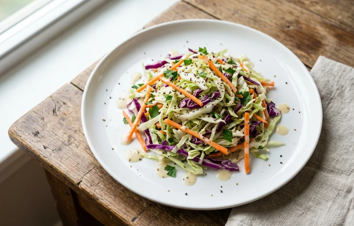 Tempeh Tacos with Simple Cabbage Slaw and Salsa