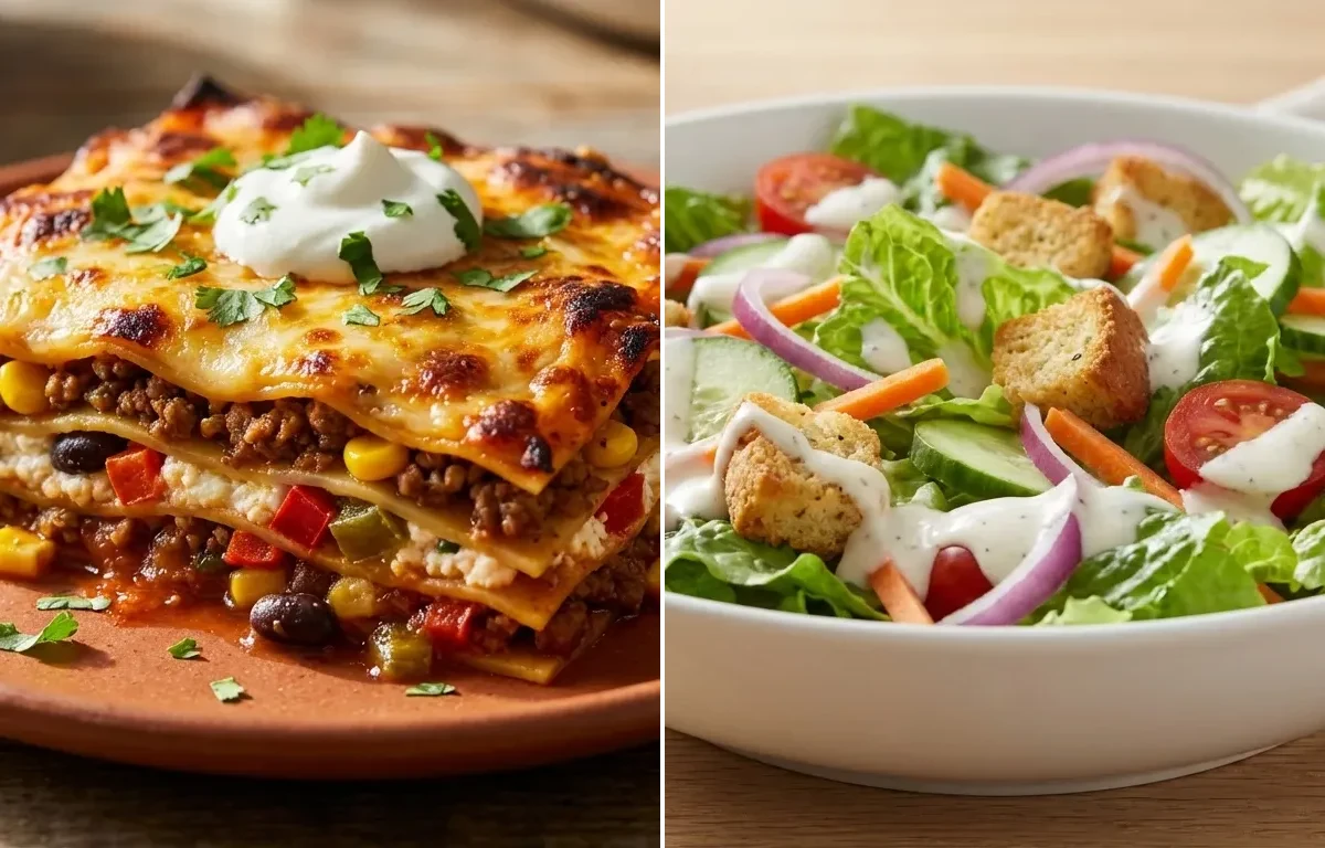 Tex-Mex Lasagna with Side Salad