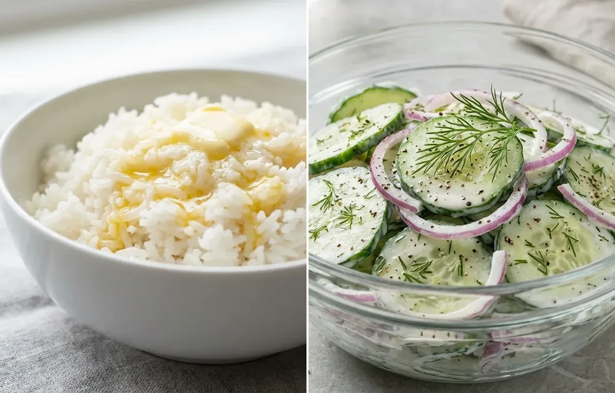 Thai Green Curry with Jasmine Rice and Cucumber Salad