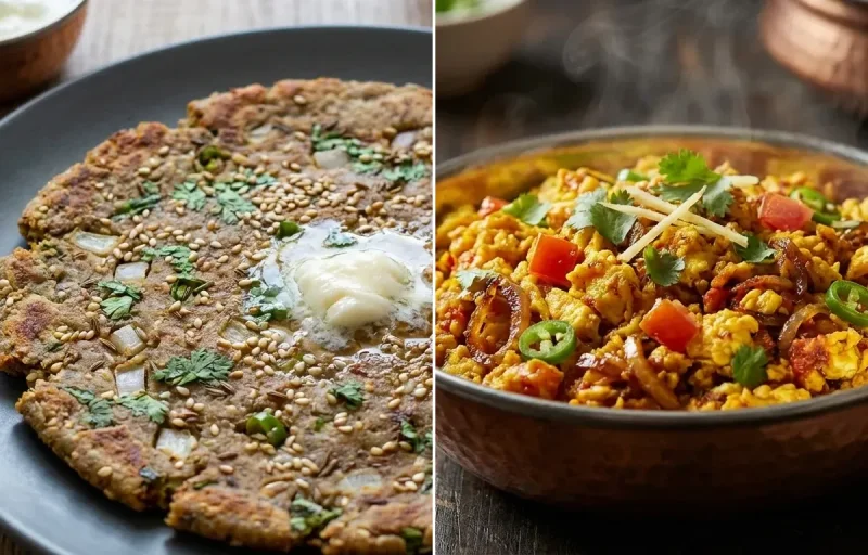 Thalipeeth with Anda Bhurji