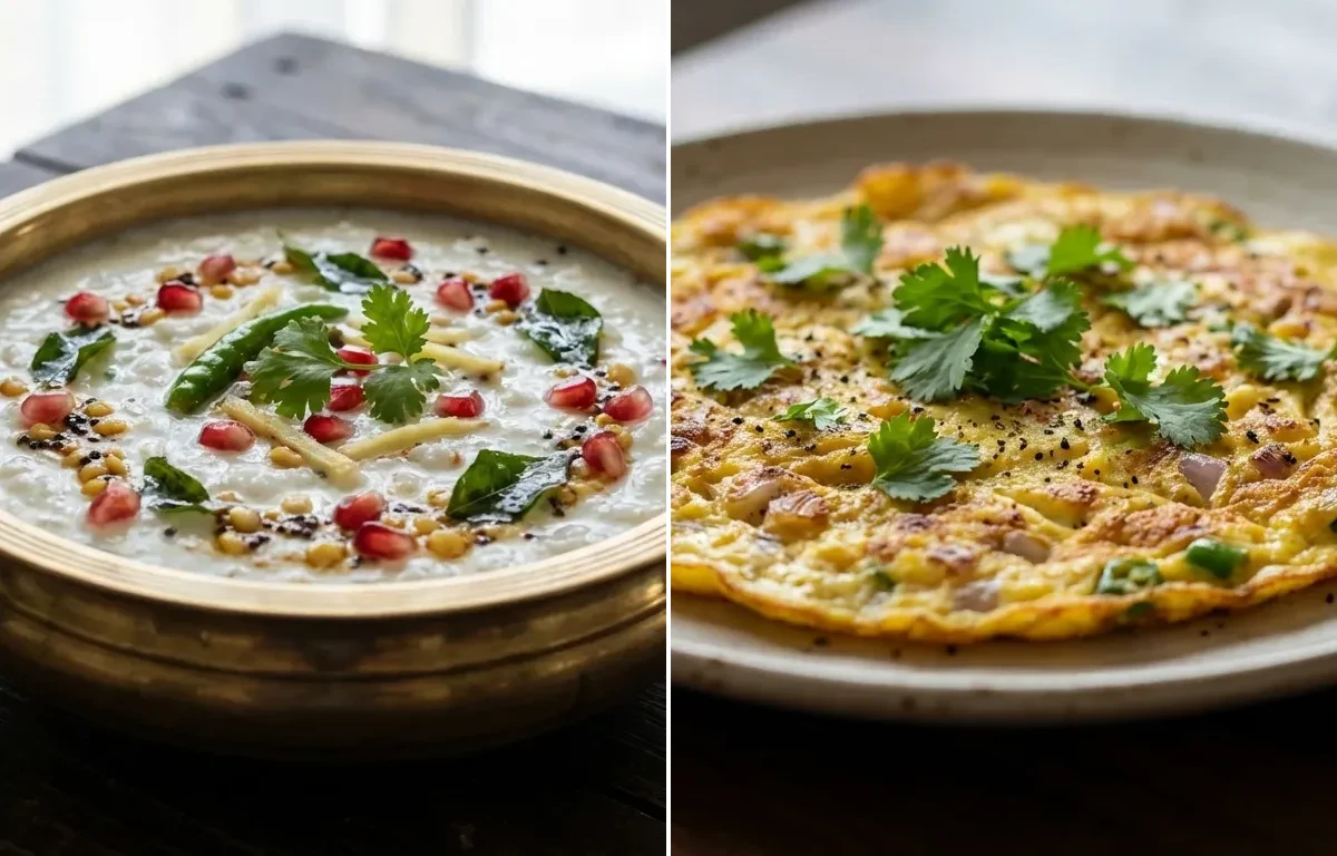 Thayir Sadam with Muttai Omelette