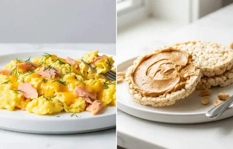 Three Egg Scramble with Smoked Salmon and Cheddar