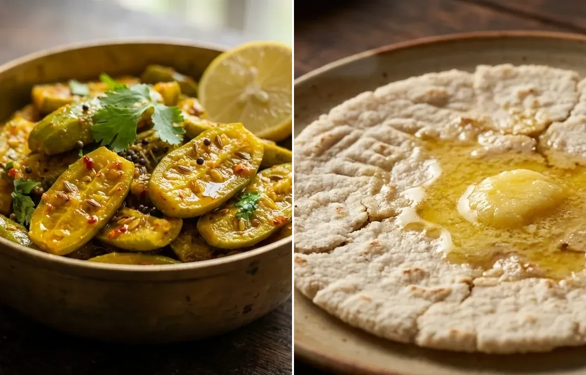 Tindora nu Shaak with Jowar Bhakri