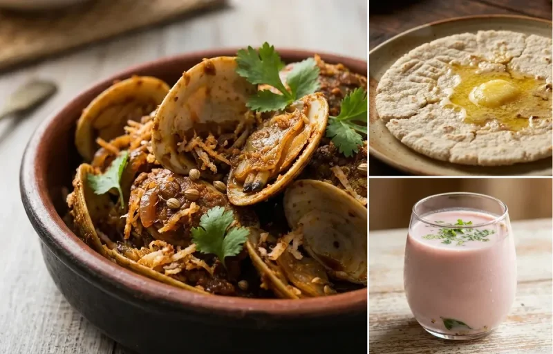 Tisryo Sukke with Jowar Bhakri and Sol Kadhi