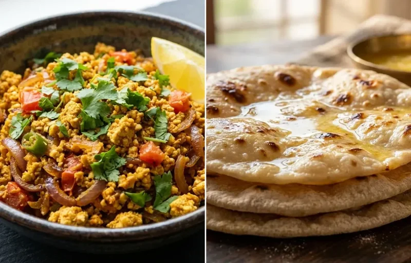 Tofu Bhurji with Chapati