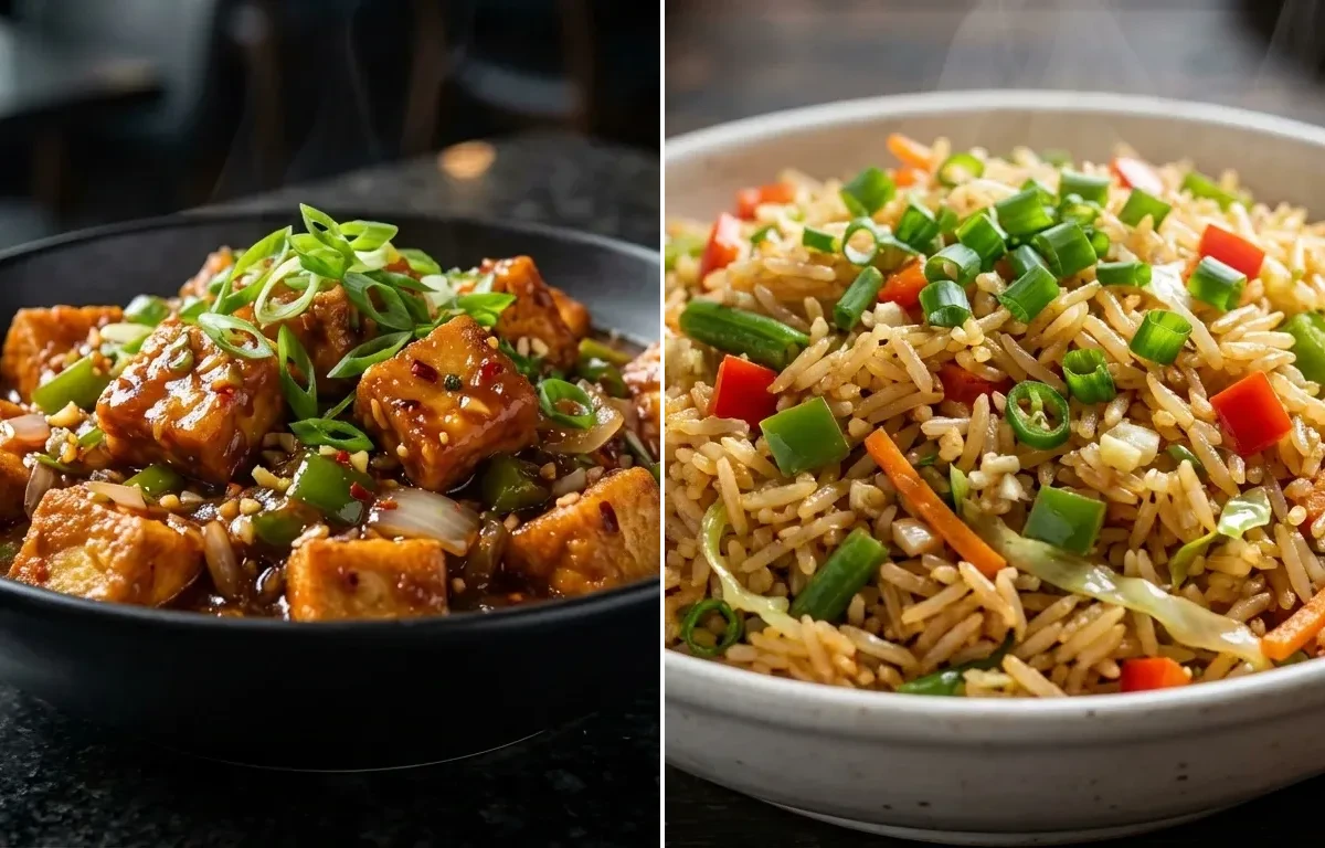 Tofu Manchurian with Veg Fried Rice