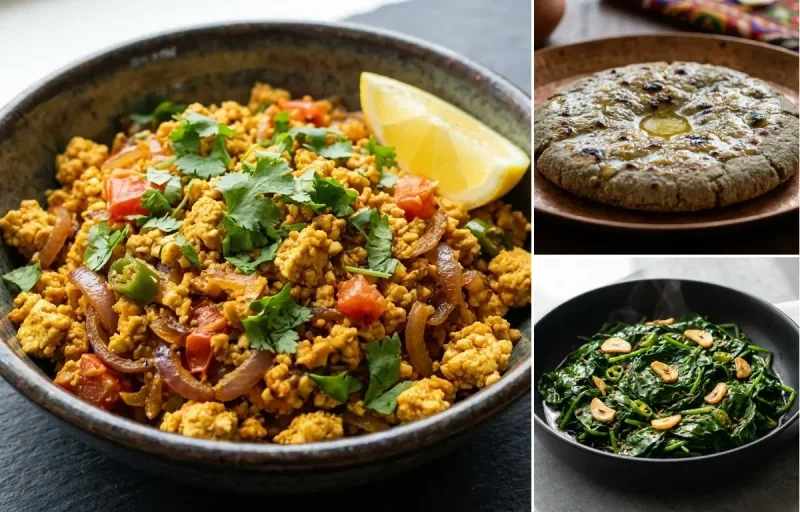 Tofu Scramble + Bajra Roti