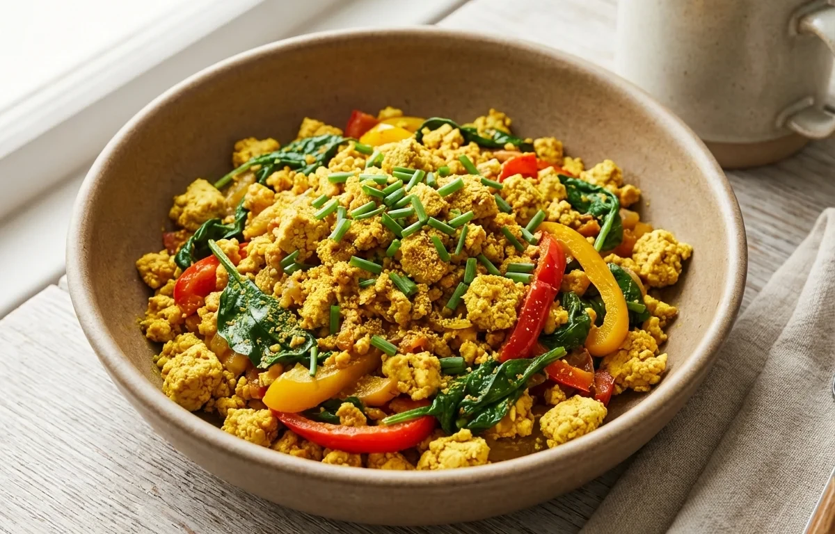 Tofu Stuffed Chilla with Mint Coriander Chutney No-Salt and Tofu Scramble