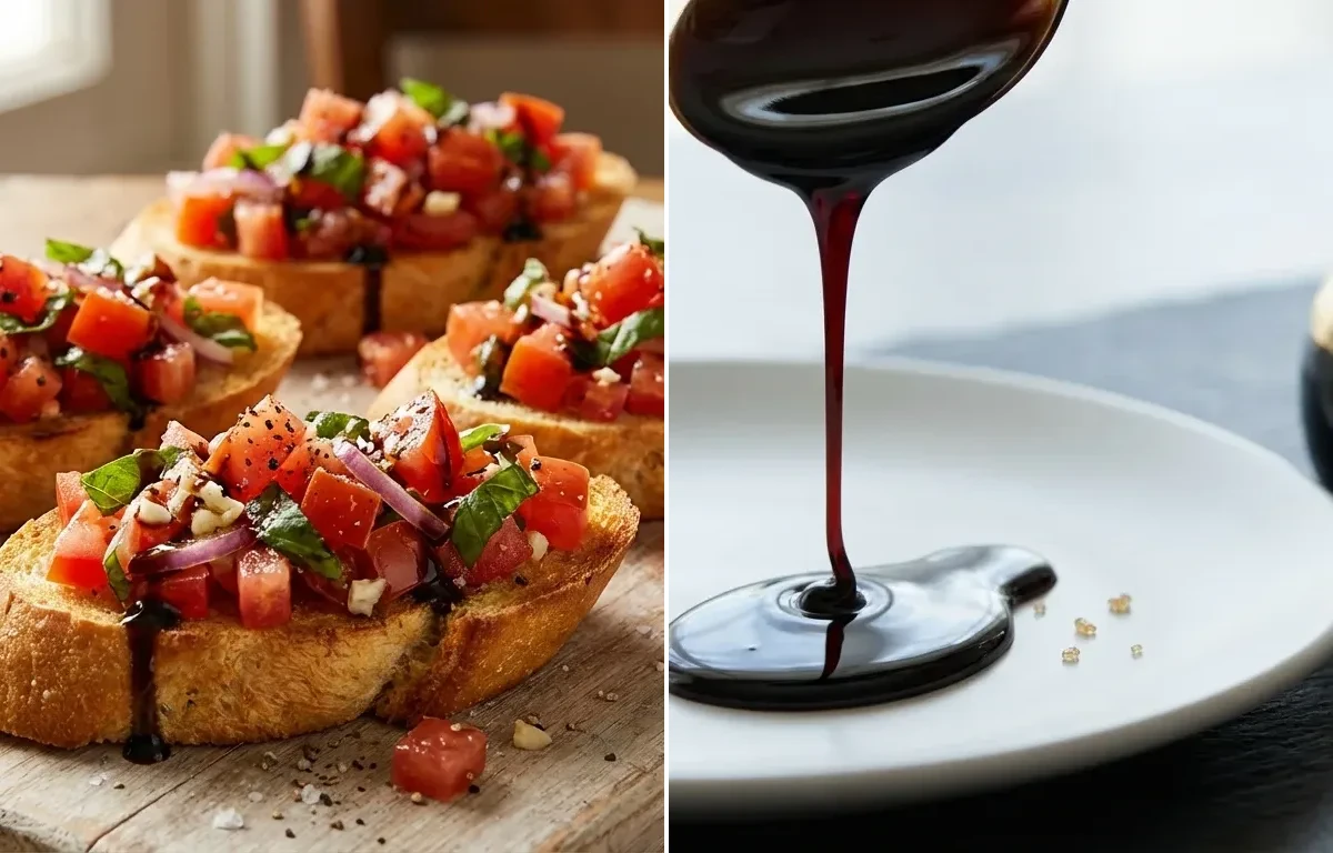 Tomato and Basil Bruschetta with Balsamic Glaze