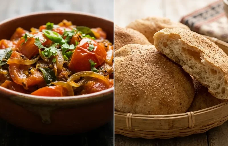 Tomato Bhaji with Goan Poee Bread