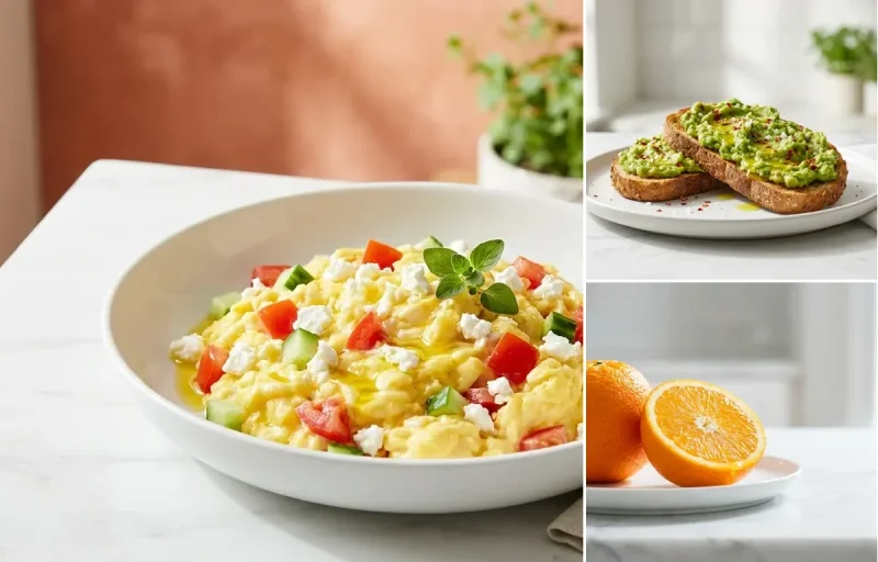 Tomato Cucumber Scrambled Eggs