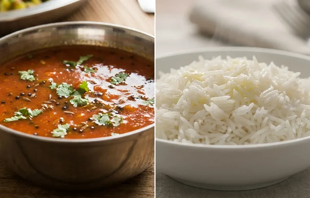 Tomato Ras with Steamed Basmati Rice