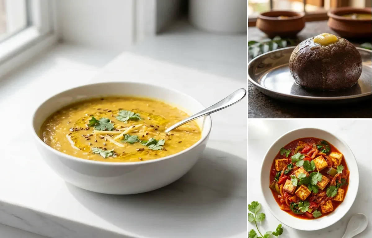 Toor Dal with Ragi Mudde with Tofu Vegetable Curry