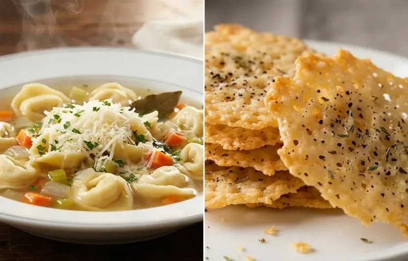 Tortellini in Brodo with Parmesan Crisps