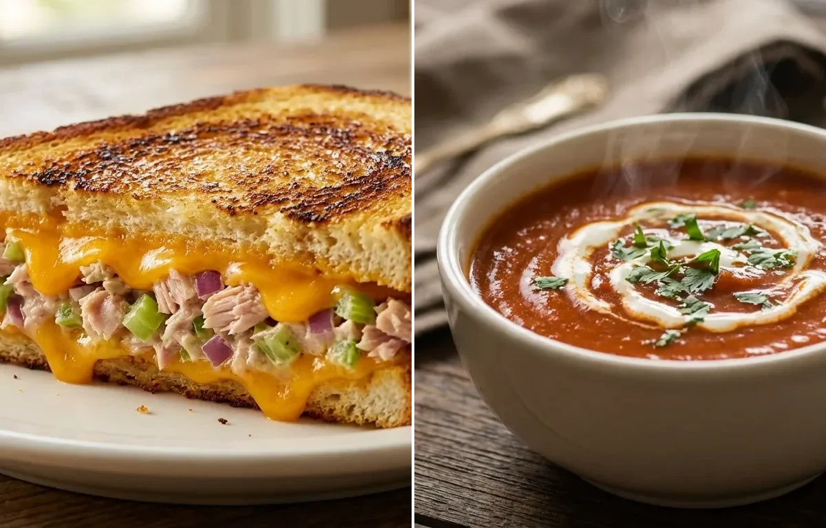Tuna Melt with Tomato Soup