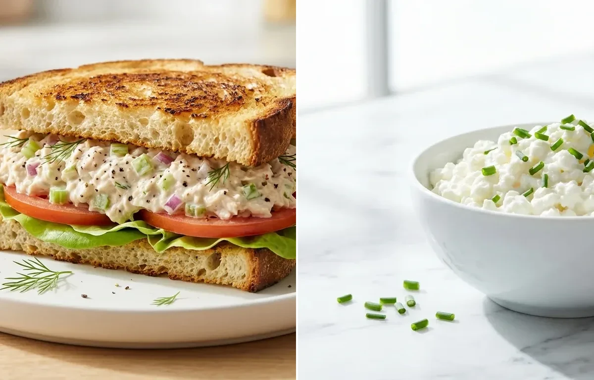 Tuna Salad Sandwich with Cottage Cheese