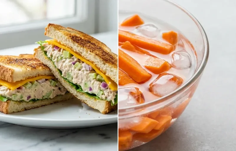Tuna Sandwich with Cheddar and Lettuce