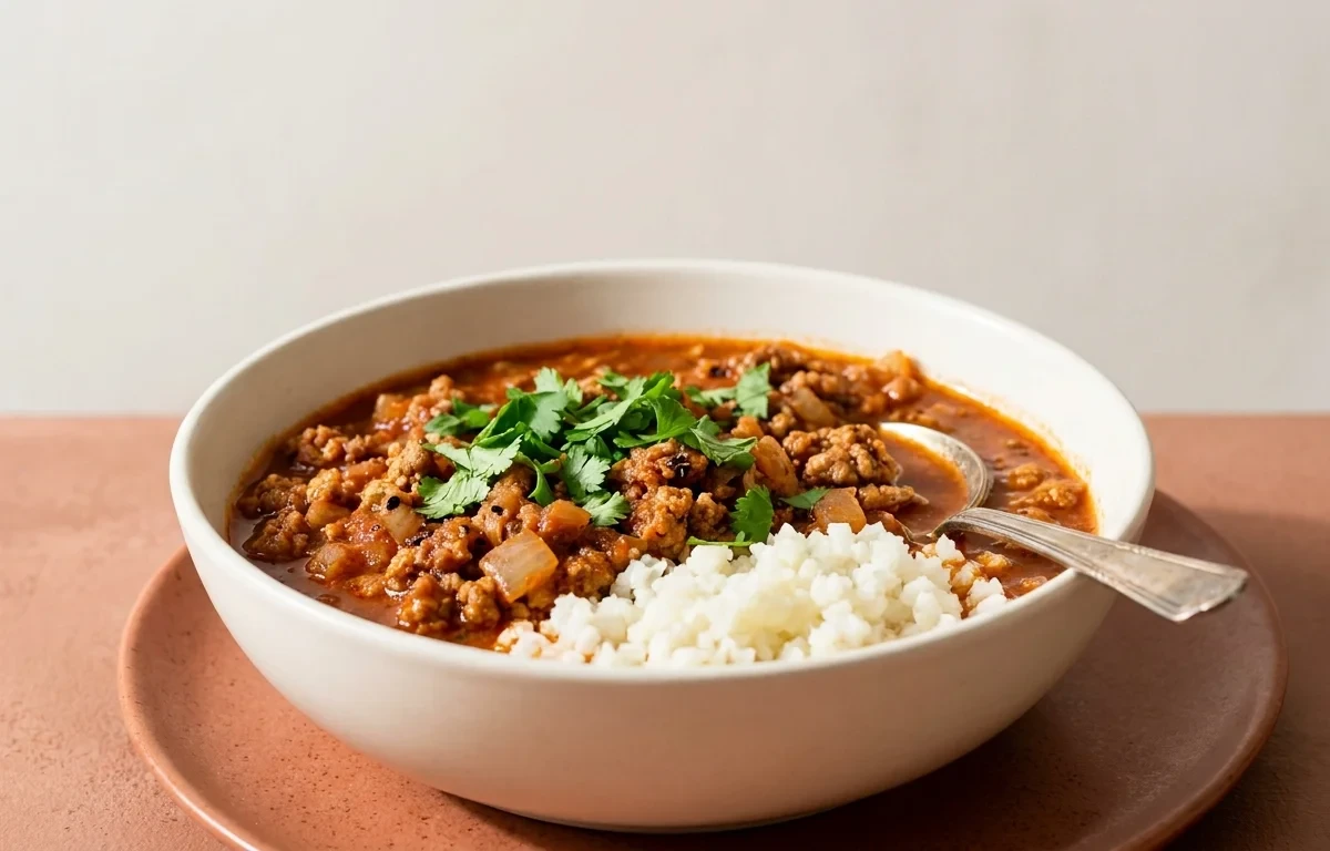 Turkey Chili over Cauliflower Rice