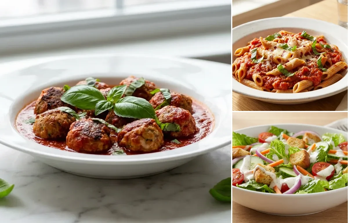 Turkey Meatballs in Marinara with Whole Wheat Pasta Muscle Building