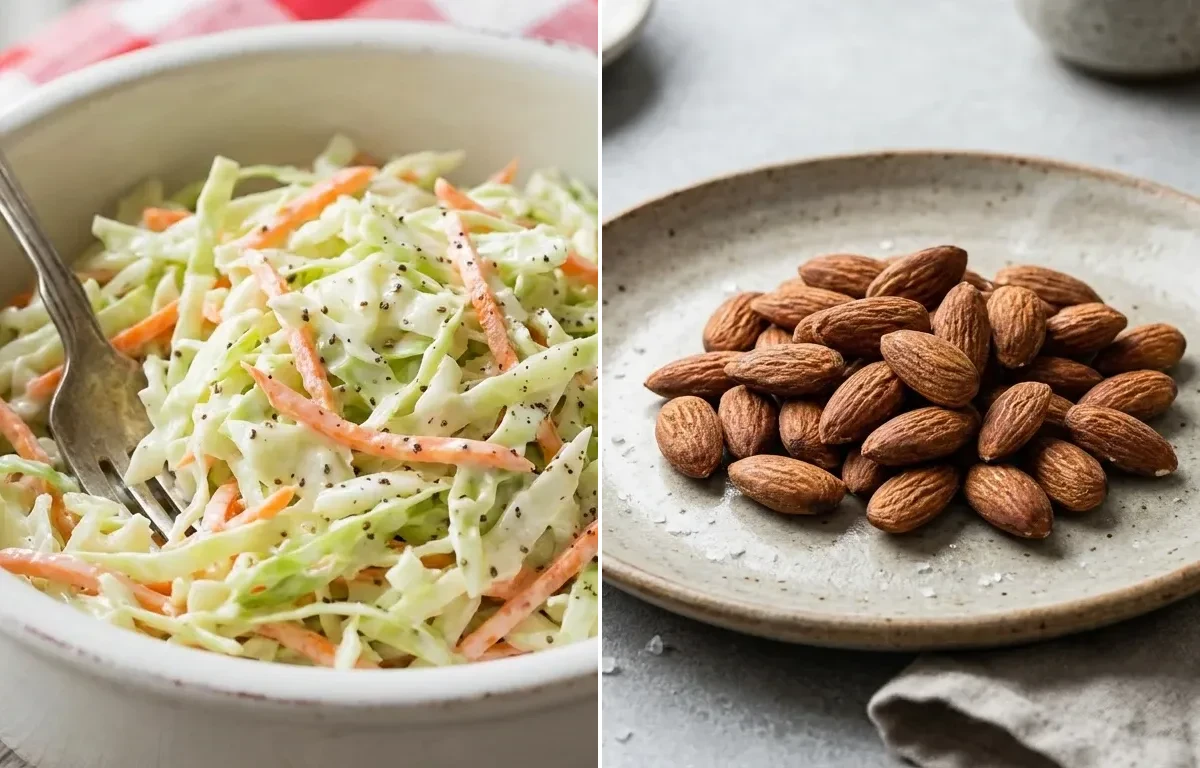 Turkey Pasta with Coleslaw and Roasted Almonds Small Portion