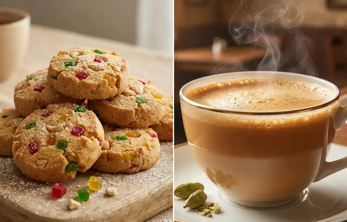 Tutti Frutti Biscuits with Irani Chai