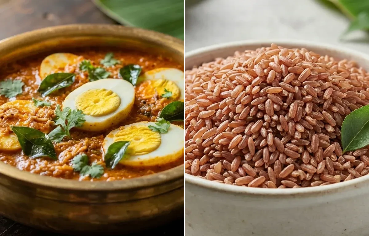 Udupi Egg Curry with Kerala Matta Rice