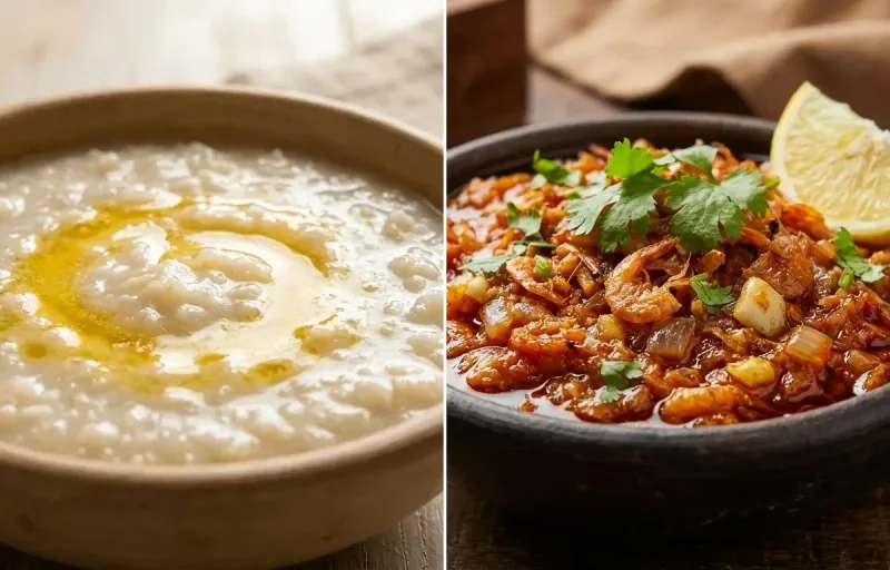 Ukde Tandul Pej with Galmbyachi Chutney
