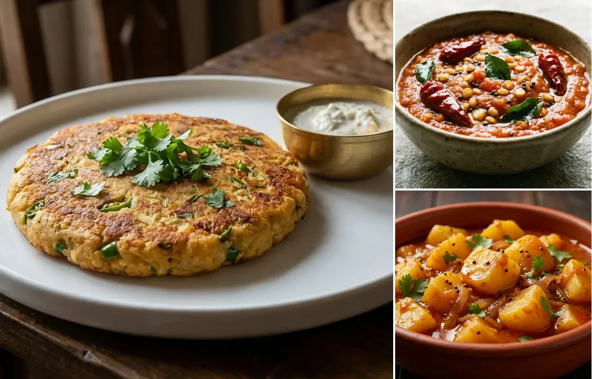 Urad Dal Polo with Tomato Chutney and Batata Song