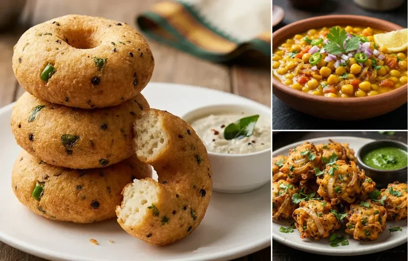 Ghuguni with Onion Fritters