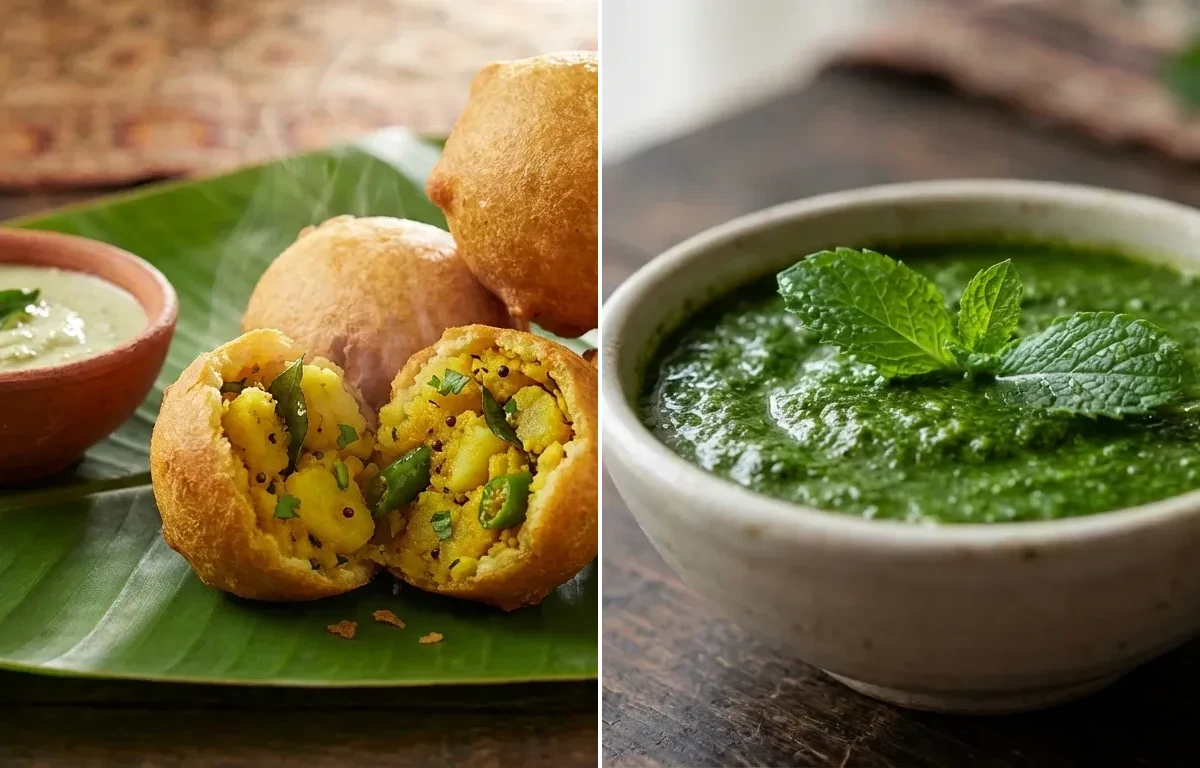 Urulai Kizhangu Bonda with Mint Chutney