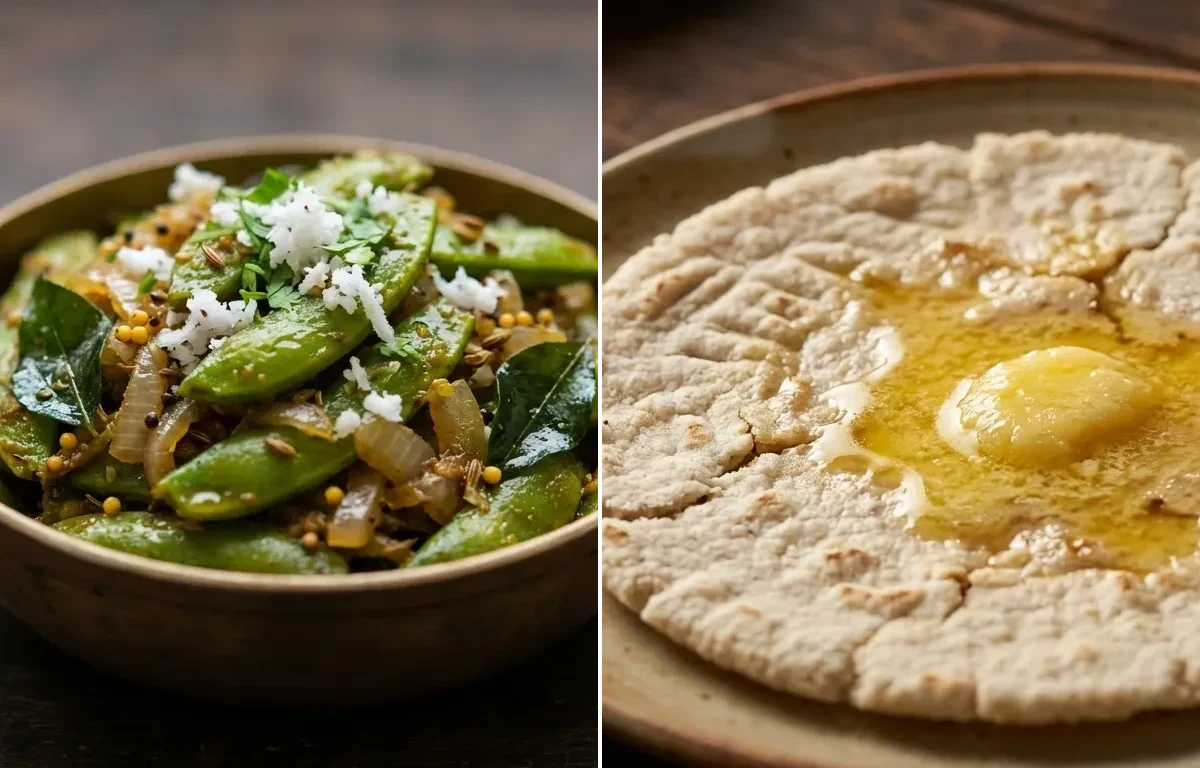 Val Papdichi Bhaji with Jowar Bhakri