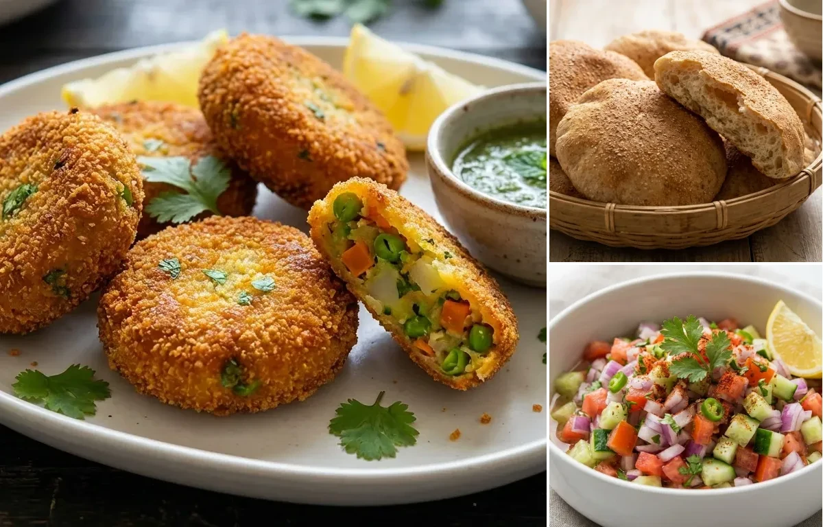 Vegetable Cutlet with Goan Poee Bread