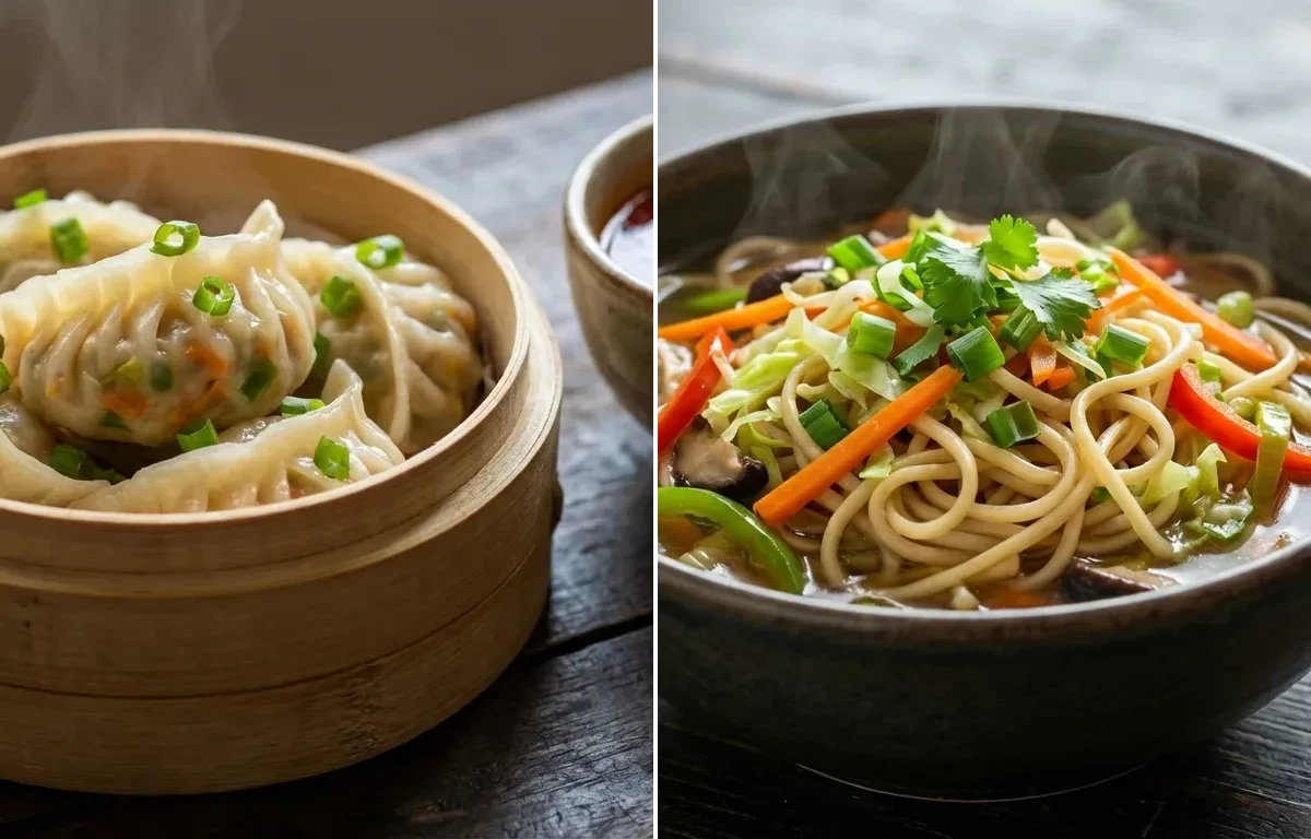 Vegetable Momos with Vegetable Thukpa