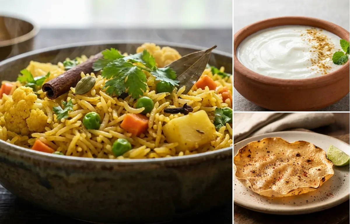 Vegetable Pulao with Dahi