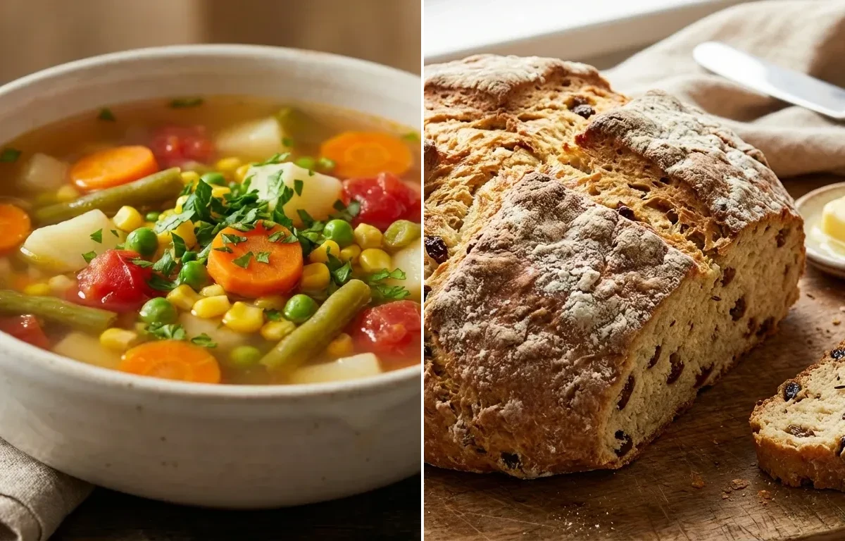 Vegetable Soup with Irish American Soda Bread