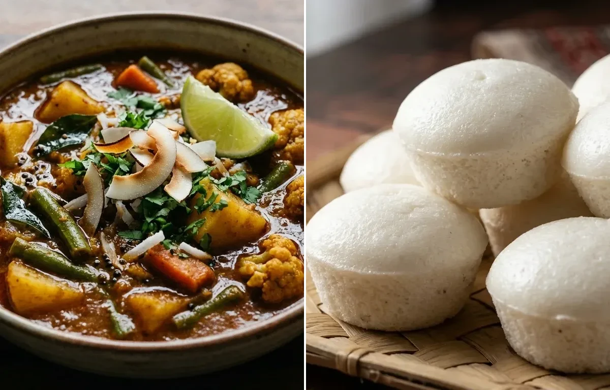 Vegetable Tonak with Goan Sannas