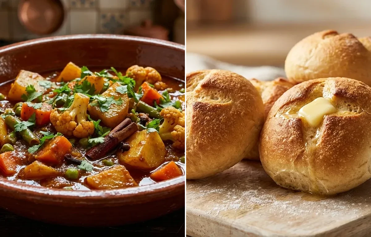 Vegetable Vindaloo with Goan Pao