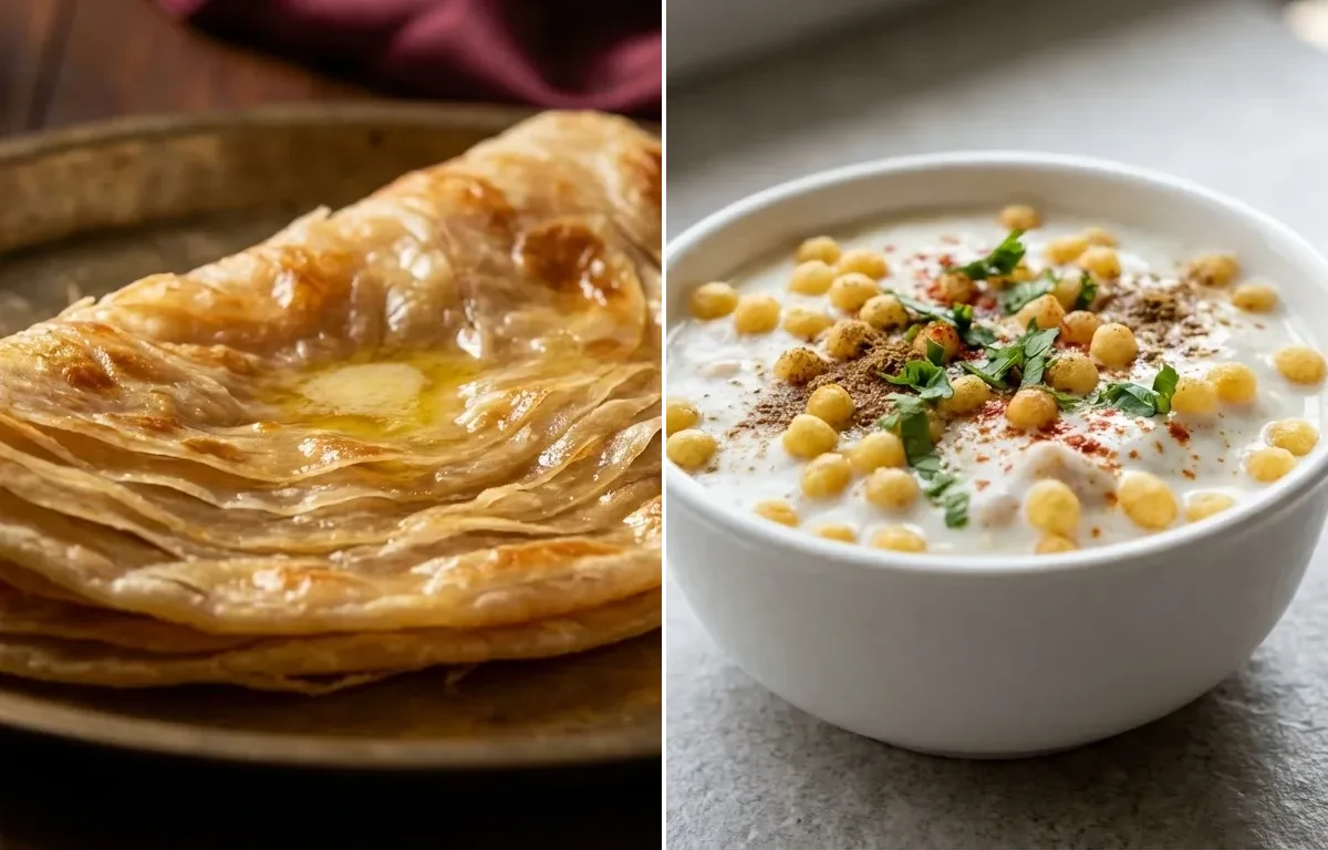 Warqi Paratha with Boondi Raita