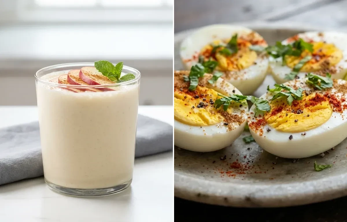 Whey Shake with Boiled Eggs with Walnuts Small Portion