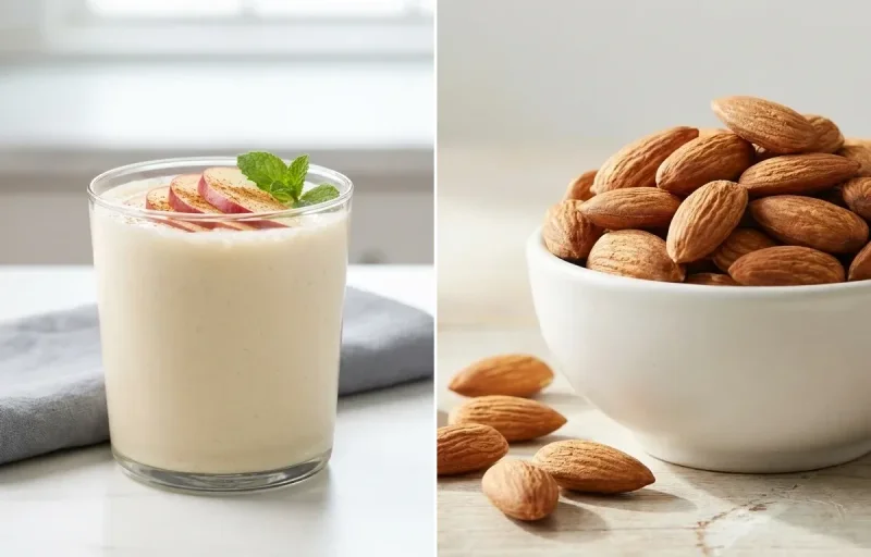 Whey Shake with Handful of Almonds