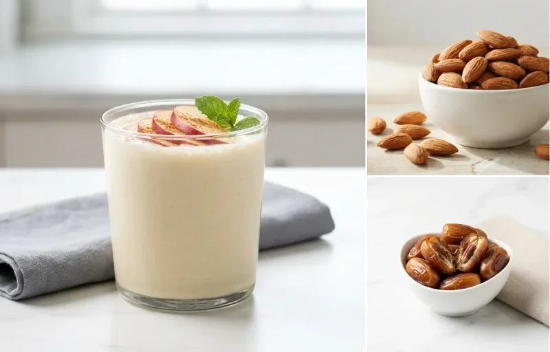 Whey Shake with Handful of Almonds with Dates