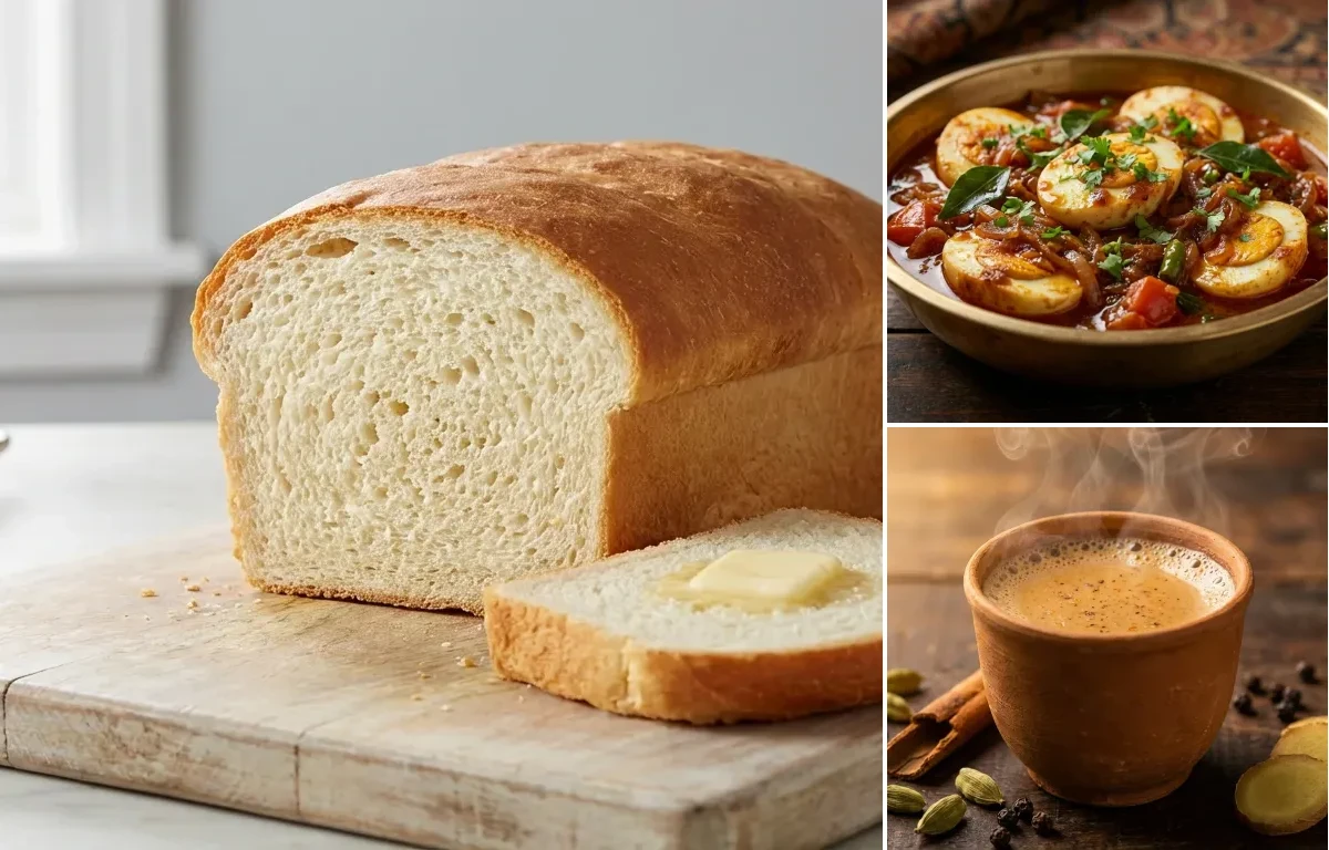 White Bread with Kerala Egg Roast