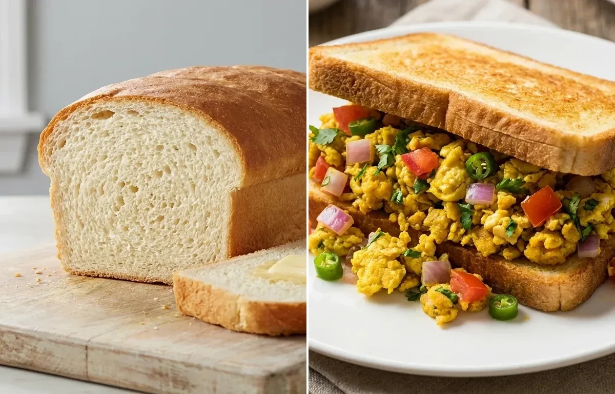 White Bread with Egg Bhurji Sandwich